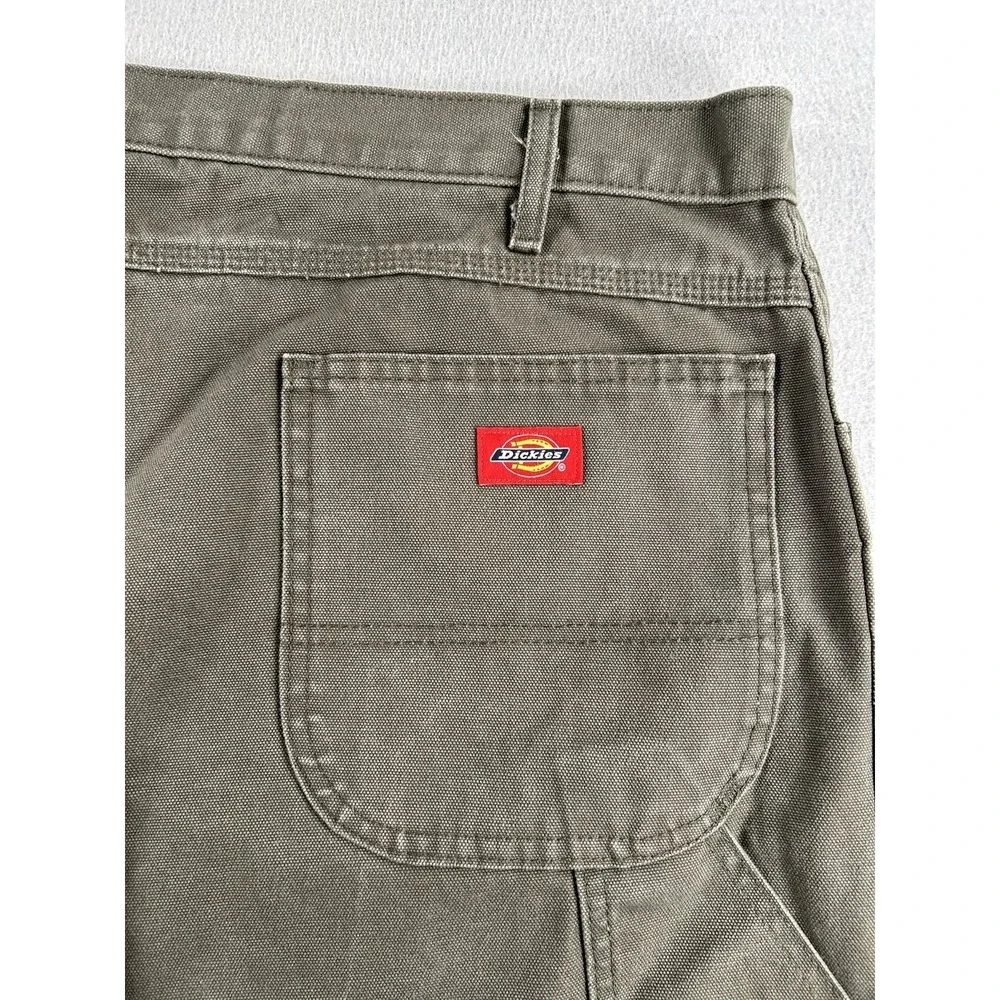 Dickies Men's Green Canvas Cotton Carpenter Work Pants 50x31.5 Construction
